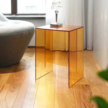 Минималистичные Акриловые журнальные столики Прозрачный Приставной столик для дивана-кровати Простой мини-угловой столик Современная дизайнерская мебель для гостиной