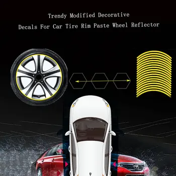 Модные модифицированные декоративные наклейки для автомобильных шин, наклеенные на обод, отражатели колес Изысканного дизайна, долговечные