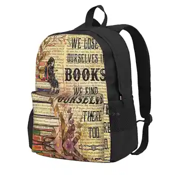 Мы теряем себя в книгах, идея подарка для книголюбов, Модный дорожный ноутбук, школьный рюкзак, сумка, Мы теряем себя В книгах, которые находим