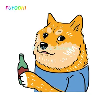 Наклейки FUYOOHI Play, забавные наклейки для автомобиля Doge, креативные мультяшные наклейки, устойчивые к царапинам украшения для доски для серфинга, Виниловая обертка для автомобиля