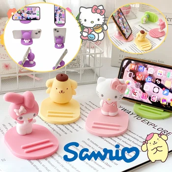 Настольный держатель для мобильного телефона Sanrio Hello Kitty Нескользящий кронштейн Регулируемый Мультяшный Складной Портативный офисный кронштейн для ленивого человека