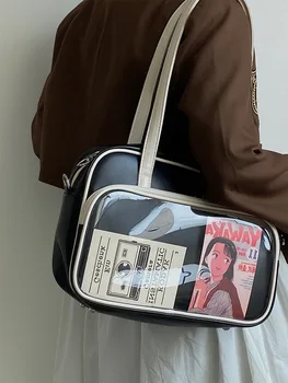 Новая дизайнерская квадратная сумка-мессенджер для студенческого класса, женская прозрачная сумка через плечо из искусственной кожи, женская сумка-подушка