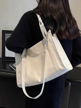 Осенне-зимняя винтажная сумка-тоут большой емкости, популярная универсальная сумка через плечо, модная женская сумка на одно плечо для путешествий