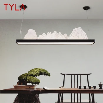 Подвесные светильники TYLA LED 3 цвета с пейзажем в китайском стиле, подвесные светильники и люстры для чайного домика, столовой