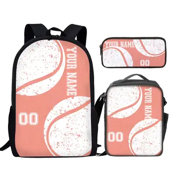 Подростковый рюкзак для ноутбука с теннисным принтом YIKELUO, прочная дорожная сумка на молнии, спортивная сумка для ланча Mochilas с принтом Хобби/любви