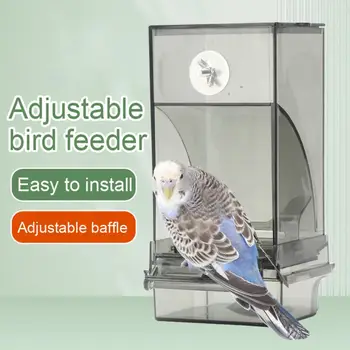 Полузакрытая кормушка для птиц, принадлежности для птиц, Вместительная автоматическая кормушка для маленьких птиц, Прозрачный контейнер для корма, без беспорядка