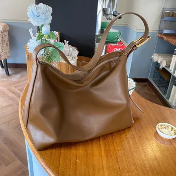 Популярная повседневная сумка в минималистичном стиле с мягким складыванием, женская сумка на одно плечо, новинка 2023 года, женская сумка через плечо большой емкости