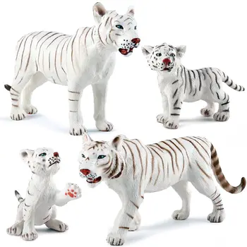 Природа Обучающая Игрушка Для Раннего Образования Семья Белых Тигров Имитация Дикой Природы Реалистичные Модели Тигров Фигурки Диких Животных