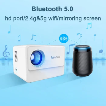 Проектор ISINBOX Andriod 9,0 5G WIFI Bluetooth Samrt Портативные Проекторы K11 HD PortTV Поддержка 1080P Видео Домашнего Кинотеатра
