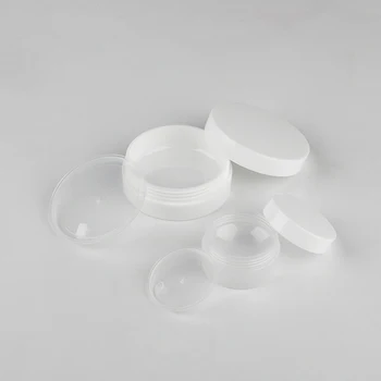 прозрачная пустая пластиковая баночка для крема 100 г, полиэтиленовый флакон объемом 100 мл, косметический контейнер 3,4 унции, банка для крема для косметической упаковки с белой крышкой