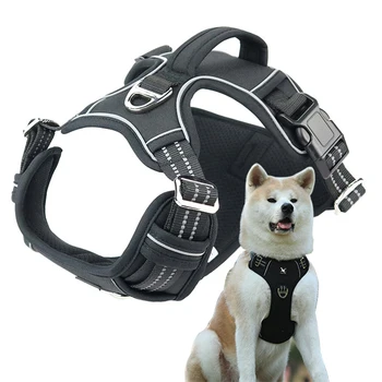 Прочная тактическая шлейка для домашних животных Military K9 Dog с подкладкой, светоотражающая тренировочная быстроразъемная шлейка для собак крупного и среднего размера