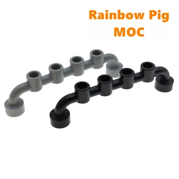 Радужная свинья MOC Particles 6140 Bar 1x6 с полыми заклепками, строительные блоки, детали, сделай САМ, просвети конструкторы, развивающие технологические игрушки