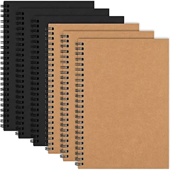 Ретро Крафт-бумага Простая Книга на катушке Однотонный Блокнот Студенческий дневник Офисный Блокнот формата А5 В6 Портативный Альбом для рисования Граффити