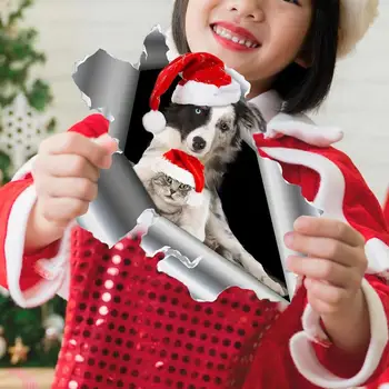 Рождественские магниты для автомобиля, наклейка для собаки, Декоративная наклейка на холодильник, Автомобильная наклейка, Автомобили, Велосипеды, Забавный Рождественский магнит для авто