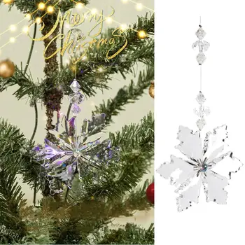 Рождественское украшение в виде прозрачной Снежинки, Новый Акриловый Подарок, Украшение для Рождественской елки, Рождественский Подвесной кулон, Рождество.