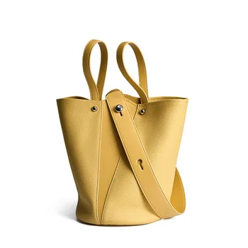 Роскошные сумки-ведра из натуральной кожи для женщин, сумка-тоут большой емкости, женская сумка для покупок, женская сумка-мессенджер через плечо
