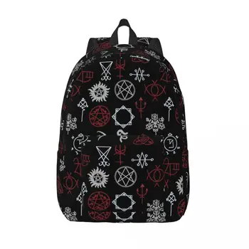 Рюкзак Supernatural Sigils для мужчин и женщин, Студенческий рабочий рюкзак для подростков, ноутбук, холщовые сумки на открытом воздухе