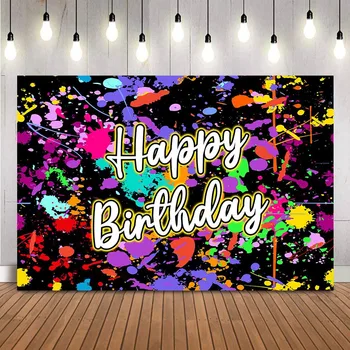 С Днем рождения, хип-хоп Фон для фотосъемки, граффити на стене, 80-е, 90-е, Фоновая роспись, тематические украшения для вечеринок