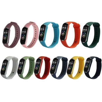 Силиконовые ремешки для Mi Band 6 5 Прочные для смарт-часов Модные браслеты Wristb