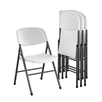 Складной стул из смолы премиум-класса Mainstays, 4 комплекта, белый