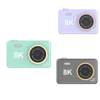 Студенческая цифровая камера HD Digital 8K Портативная мини-видеокамера, Фронтальная и задняя камеры, Игрушечные подарки для детей