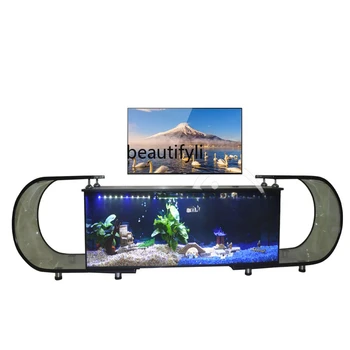ТВ Шкаф Аквариум Фон для гостиной экологический аквариум Супер белый большой встроенный стеклянный рыбный шар