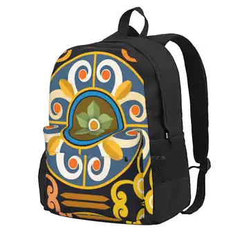 Традиционная марокканская цветочная плитка, школьный рюкзак большой емкости, сумки для ноутбуков, Традиционная марокканская цветочная плитка, Мандалы