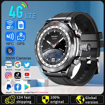 Умные Часы 4G LTE Поддержка Nano SIM-Карты GPS Wifi NFC 5-Мегапиксельная Камера Частота Сердечных Сокращений Загрузка приложения Google Play Android Смарт-Часы для Мужчин