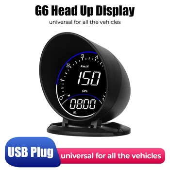 Цифровые часы Измеритель высоты G6 HUD GPS Компас с сигнализацией об окружающем освещении Спидометр Пробег об/мин МИЛЬ/ч Автомобильный головной дисплей