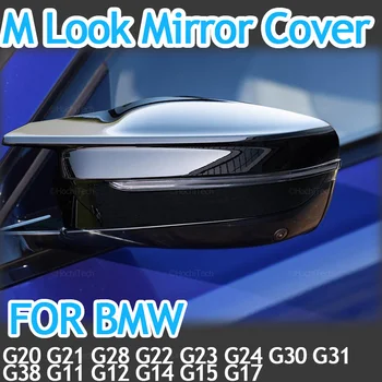 Черный Узор из Углеродного Волокна для BMW 3 4 5 7 8 Серии G20 G21 G28 320d 330i G30 G38 G11 G12 G15 G16 M4 С Боковым Зеркалом Заднего Вида
