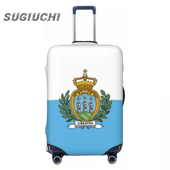 Чехол для багажа с флагом страны Сан-Марино, дорожные аксессуары для чемодана, эластичный пылезащитный чехол с принтом, сумка-тележка, защитный чехол