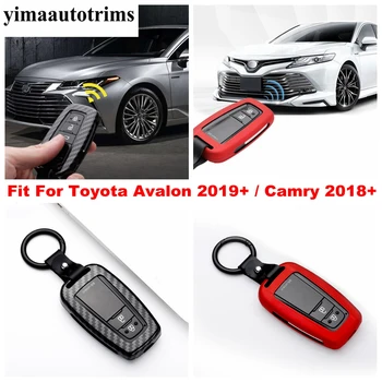 Чехол для ключей, цепи для ключей, Защитный чехол для Toyota Avalon 2019-2023 / Camry 2018-2023, Карбоновое волокно /Красный, Аксессуары для интерьера