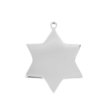 Шарм Simsimi в виде звезды с гексаграммой, 1,5 мм, пустой кулон с отверстием для ожерелья, браслета, зеркальной полировки, сделай сам, Нержавеющая сталь, оптовая продажа, 10 шт.