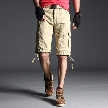 Шорты-карго с несколькими карманами, мужская хлопковая одежда, повседневные шорты, мужские короткие брюки-бермуды, летний камуфляж на открытом воздухе, новый бренд 2023 года.