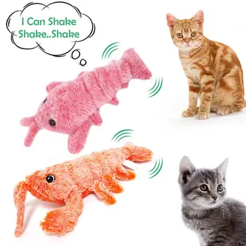 Электрическая прыгающая игрушка для кошек, имитирующая движение креветок, Омар, электронные плюшевые игрушки для домашних животных, Собака, кошка, детская мягкая игрушка для животных G0O7