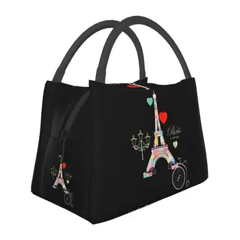 Я люблю Париж, Эйфелеву башню, французские изолированные сумки для ланча для кемпинга, путешествия, портативный термоохладитель, ланч-бокс для женщин